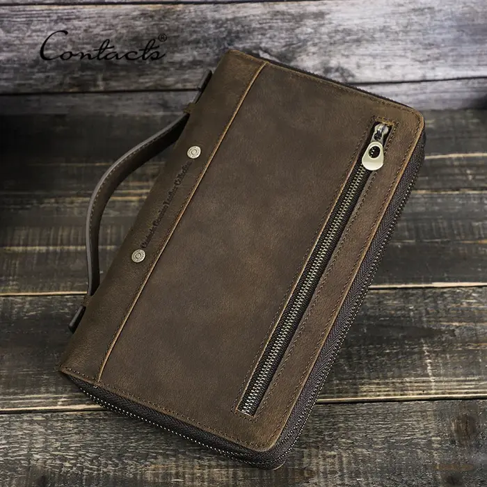 Contact – pochette en cuir véritable pour homme