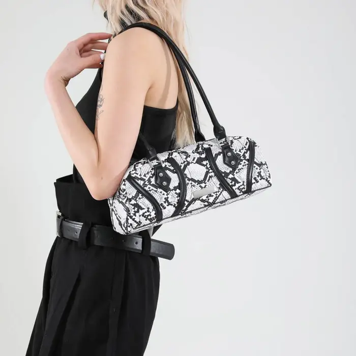 Sacs à bandoulière carrés en PU motif serpent