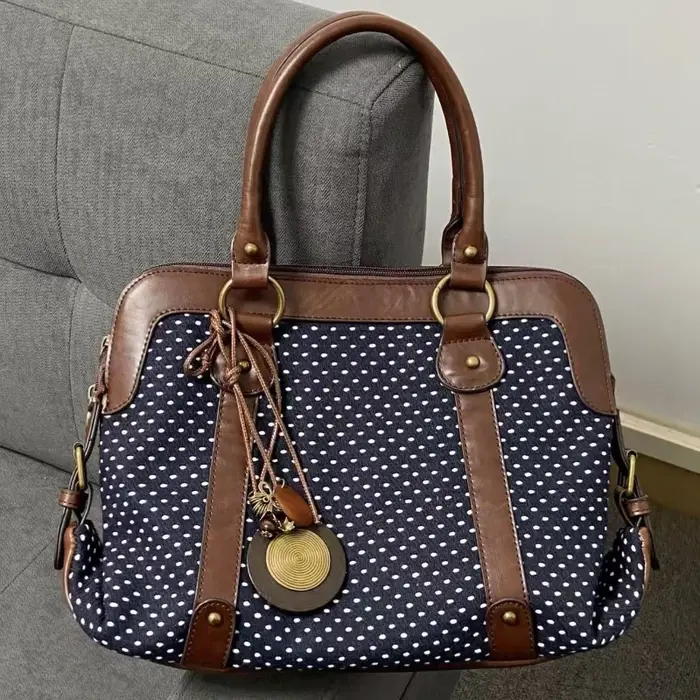 Sac à main coréen rétro à pois