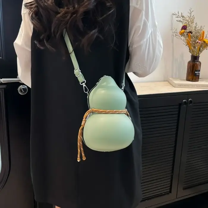 Nouveau Sac à Bandoulière Gourde Designer Style Tai Chi Chinois Sac Croisé Décontracté Sac à Fermeture Éclair