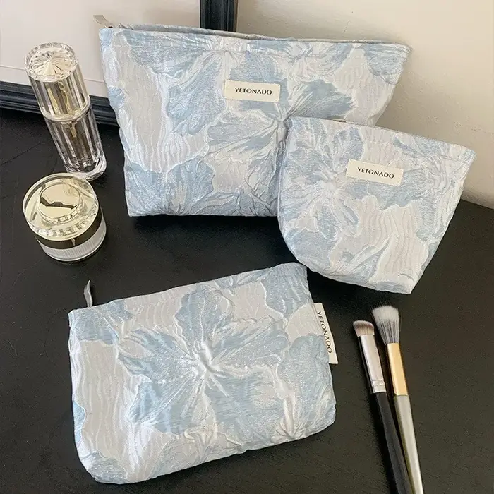 L/M/S relief Jacquard sacs de maquillage femmes sac cosmétique femme pochette trousse de toilette