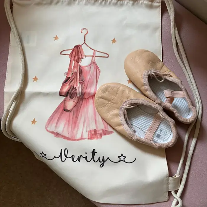 Sac de Ballet personnalisé ballerine cordon coton sacs de sport changement de vêtements maternelle retour à l'école filles sac de danse de robinet
