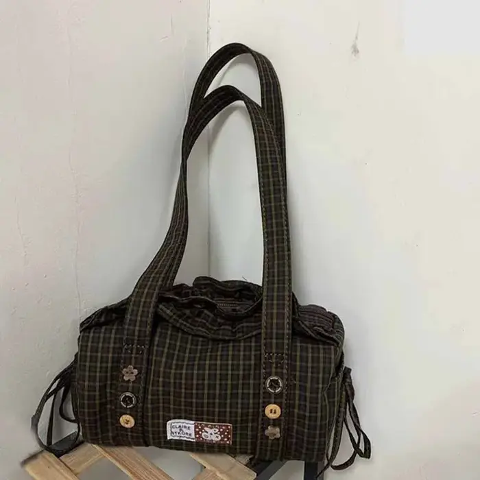 Sac à main à carreaux Orange Girl 2026