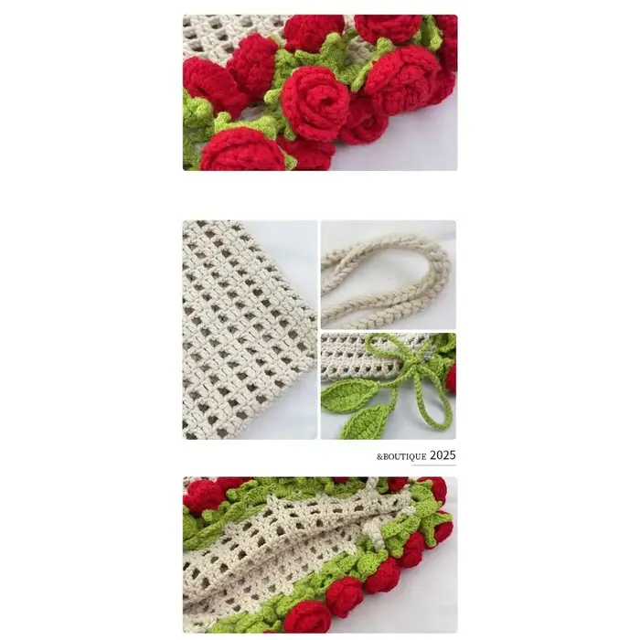 Sac tissé de Bouquet de roses bohème