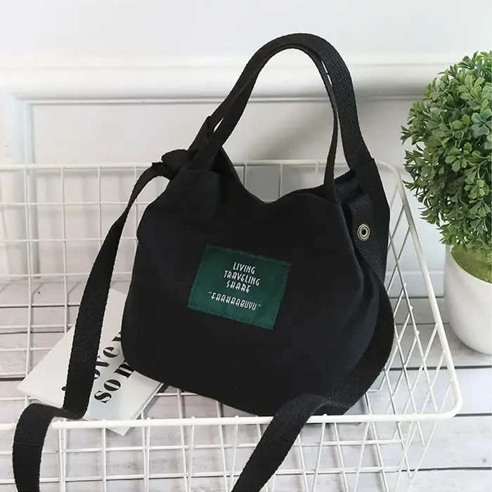 Sacs à main en toile décontractés pour femmes, sacs initiés par des lettres, sac à bandoulière, sac