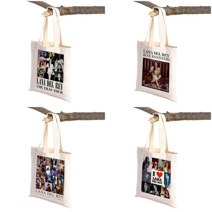 Décontracté Vintage Lana Del Rey fille sac à provisions dessin animé femmes Shopper sacs Double impression enfants cadeau dame fourre-tout épaule sac à main