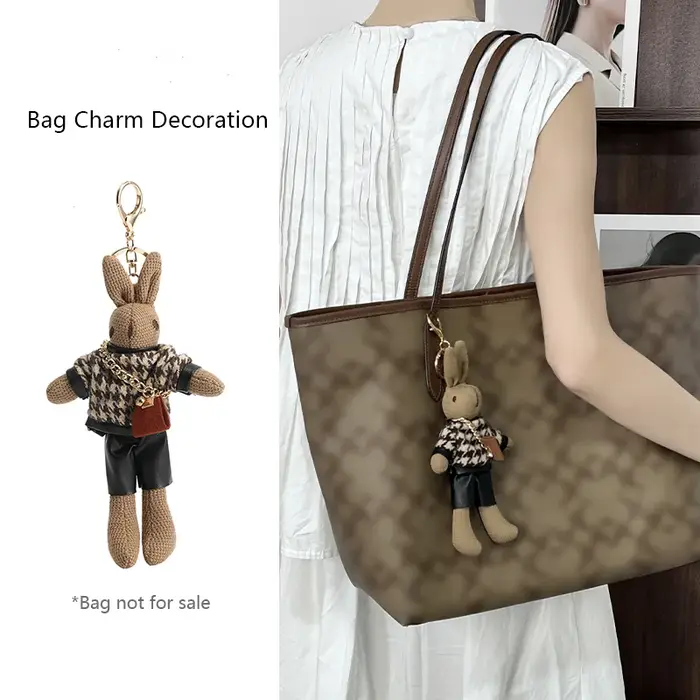 Breloque de sac pour sac fourre-tout, pendentif de sac à la mode, poupée lapin, porte-clés de haute 