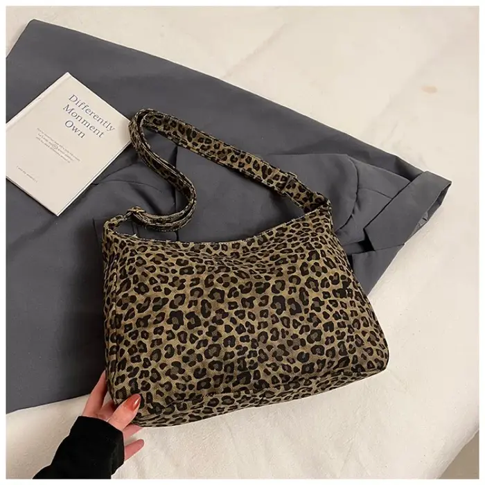 Sac fourre-tout imprimé léopard pour femmes, sac à bandoulière léger de grande capacité, sac à bando