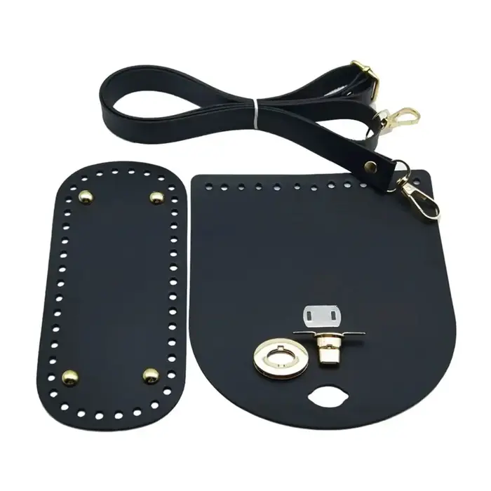 Ensemble de sac à main tissé à la main avec sangle en cuir, bas de sac, accessoires conseillers pour