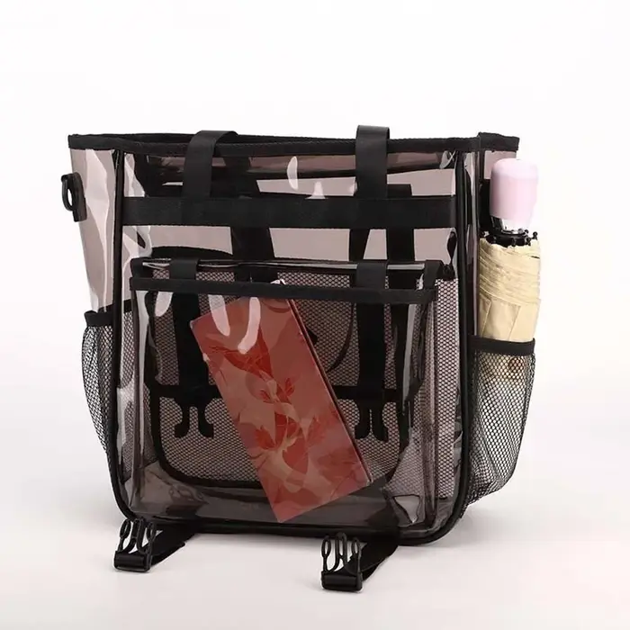 Sac à main de plage transparent couleur bonbon