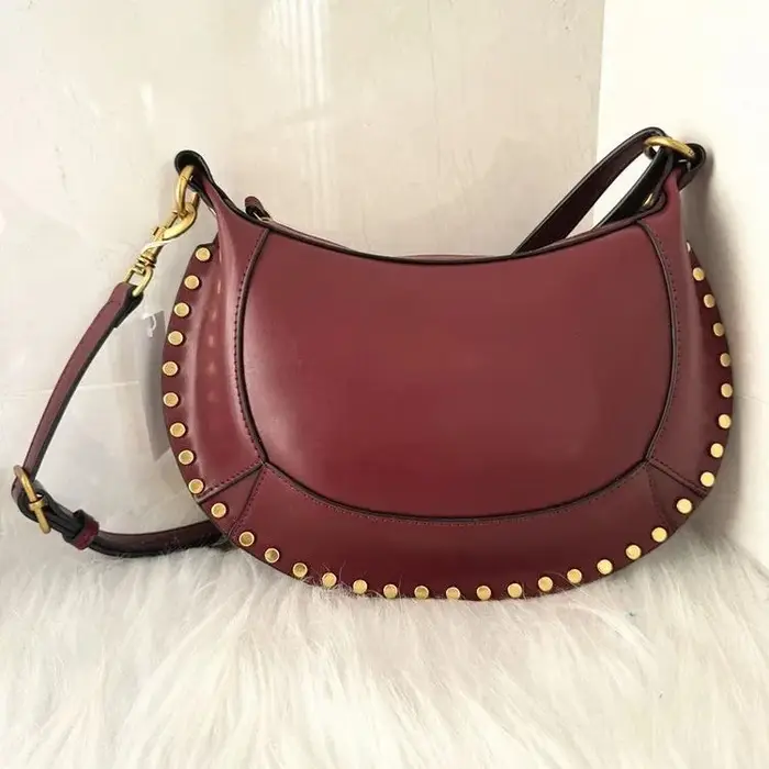 Sac Y2 Classic Light Luxury au design demi-lune avec rivets dorés - Sac à main rétro à bandoulière u