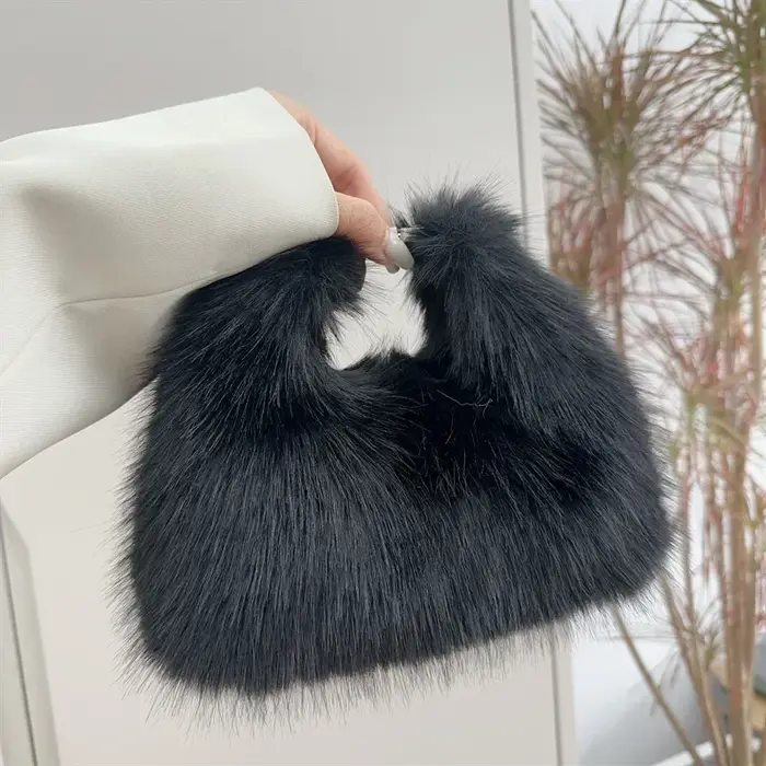 Sacs à bandoulière de luxe en fausse fourrure pour femmes