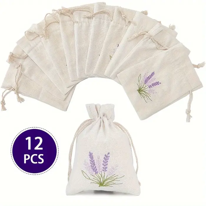 Sacs en toile brodés lavande