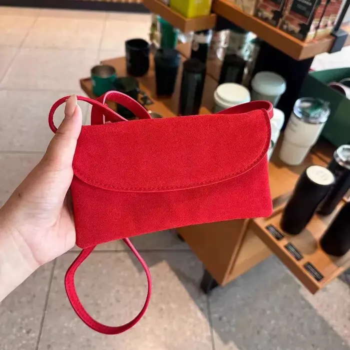 Sac messager mini rétro en suède léger avec compartiment de rangement