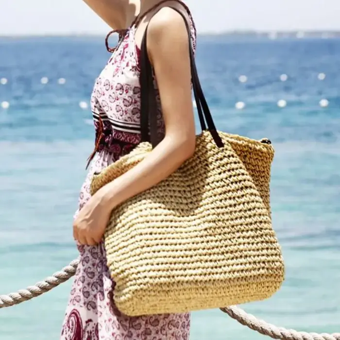 Sac à main d'été en rotin pour femmes