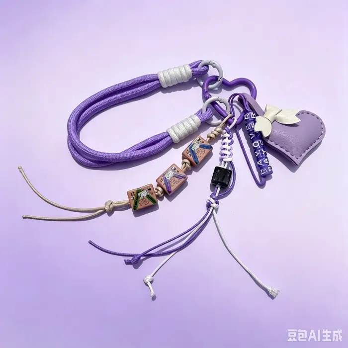 En stock : Charm de sac en corde tressée fait main Bte