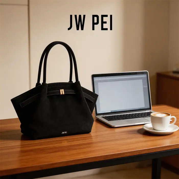 Sac à main vintage de haute qualité pour femme JW PEI, en similicuir noir, en cuir vegan, sac bandou