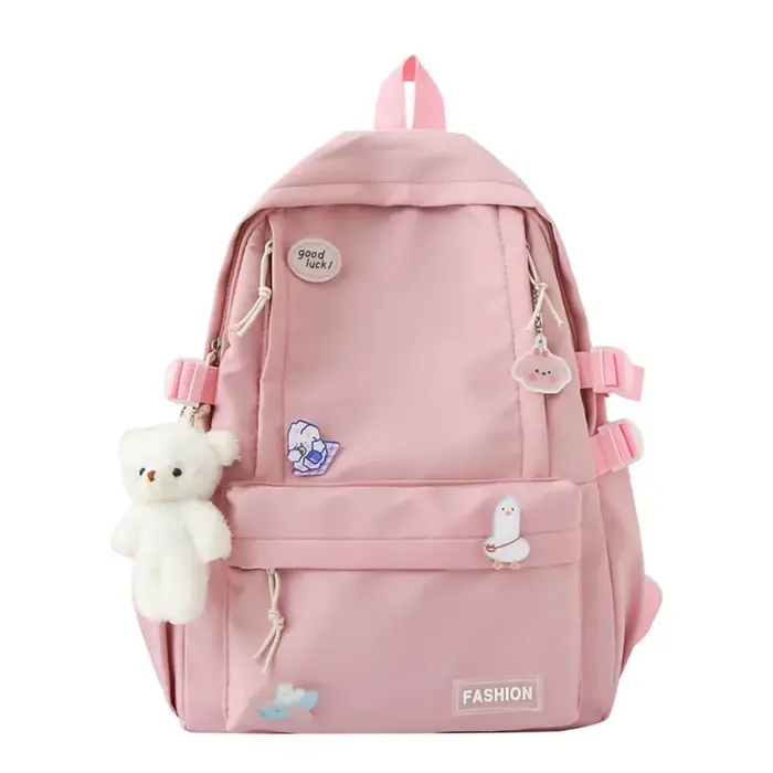 Nouveau sac d'école de grande capacité Portable couleur unie sac à dos léger sangle réglable sac de 