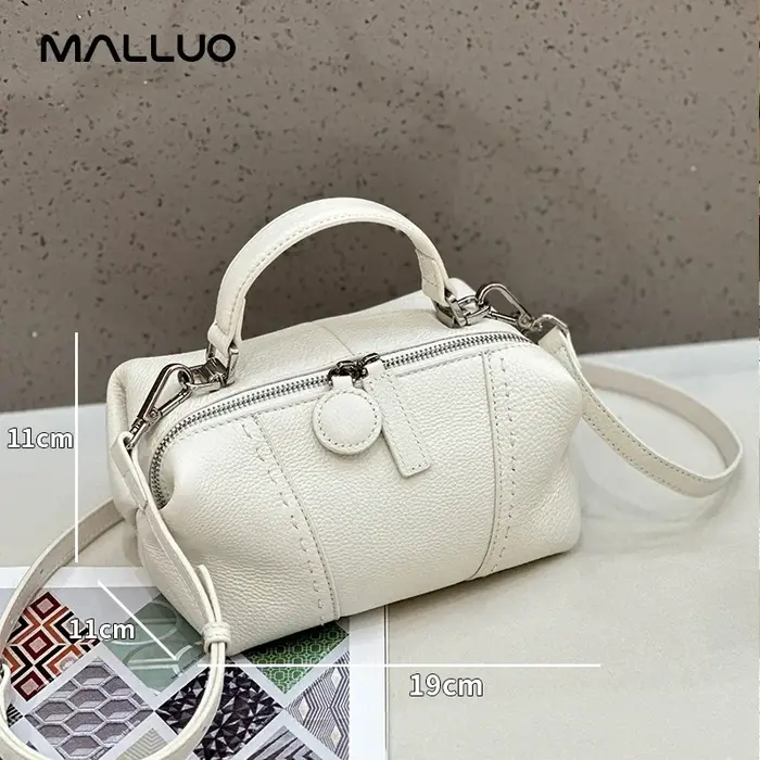 Sac Boston Mini en Cuir de Vachette Véritable pour Femme