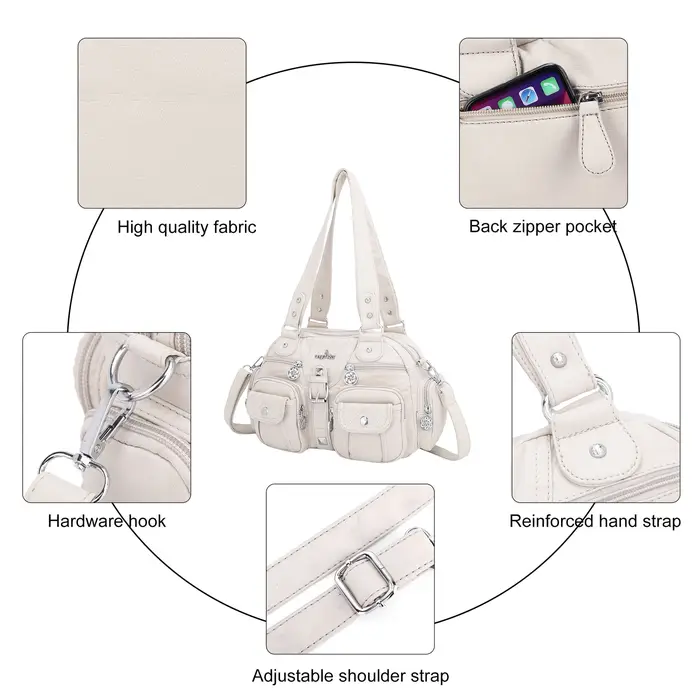 Sac à main Angel Kiss pour femme, petit sac à bandoulière en PU avec poignée supérieure, sac à bando