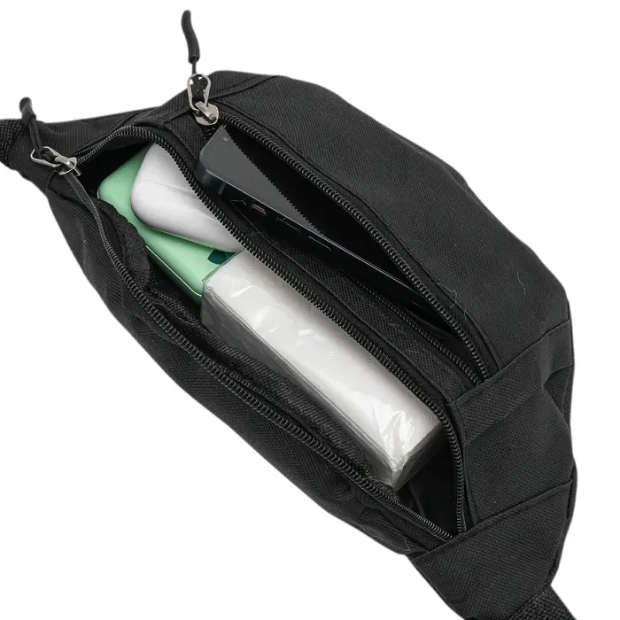 X Autohaux Zipper Design Fanny Pack Noir 1 Pz