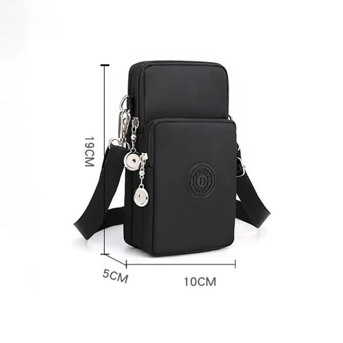 Sac de téléphone portable en nylon pour femme