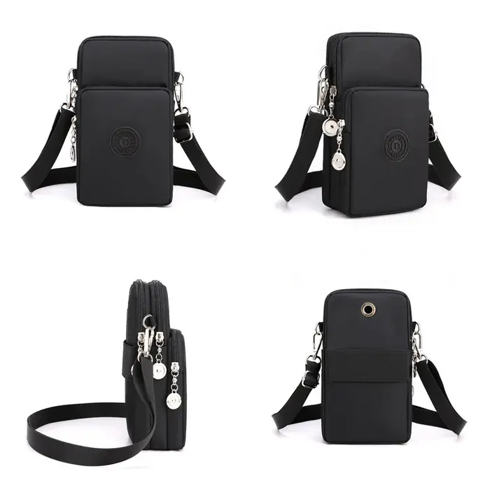 Sac de téléphone portable en nylon pour femme