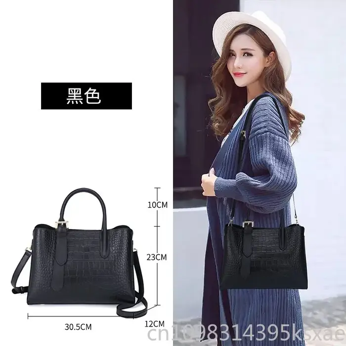 Sac à main en cuir véritable à grain de pierre