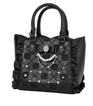 Sac à main Lolita à volants pour femme, sac à main Gem, nœud doux, sac messager initié, nouvelle col