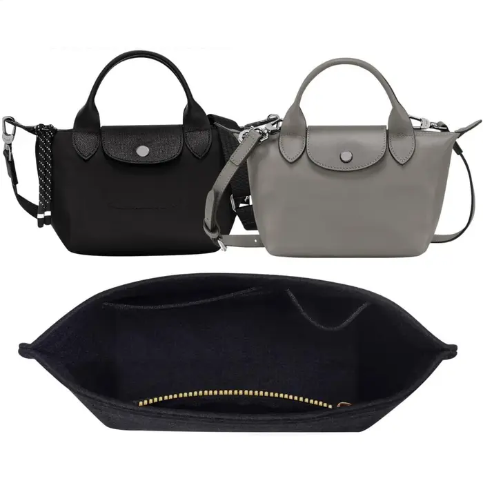 Organisateur de sac en feutre pour Longchamp LE PLIAGE CUIR Top Handle Bag XS
