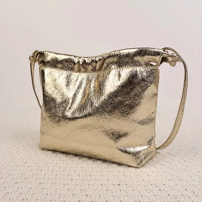 Sac de soirée léger et portable avec cordon de serrage doré