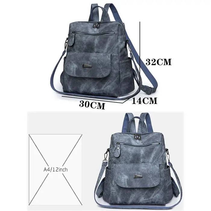 Sac à dos en cuir monochrome pour femme