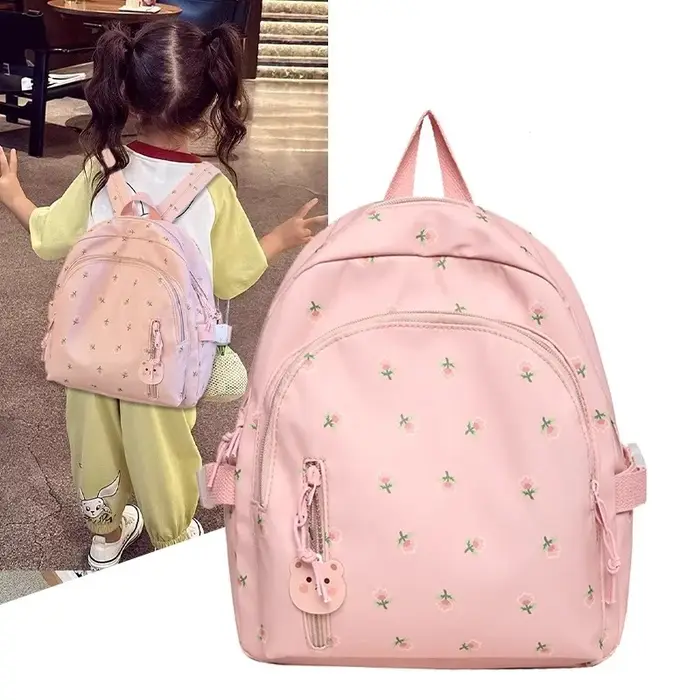 Petit sac à dos imprimé de fleurs fraîches pour femmes et filles