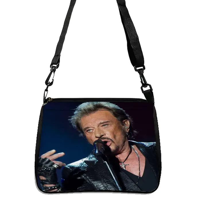 Johnny Hallyday Sac à bandoulière, sac sous les bras tendance à fermeture éclair pour femme, sac de 