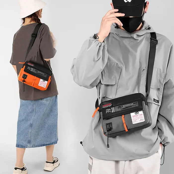 Sac à bandoulière décontracté tendance en nylon, mini sac à dos coloré à la mode, idéal pour l'extérieur