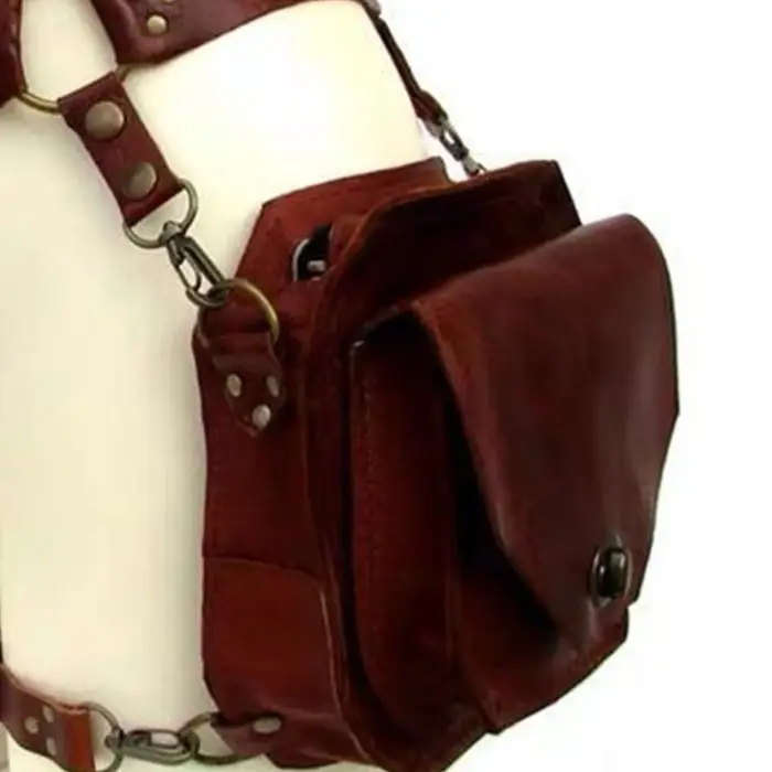 Sac banane carré rétro punk en PU