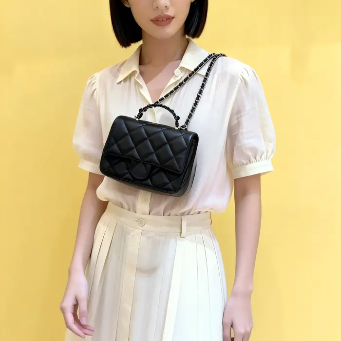Petit sac carré : Nouveau design printemps-été pour femmes, sac à chaîne matelassé en losanges, élég