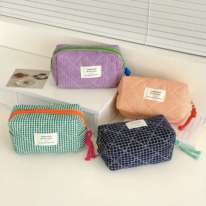 Pochette octogonale à carreaux rétro