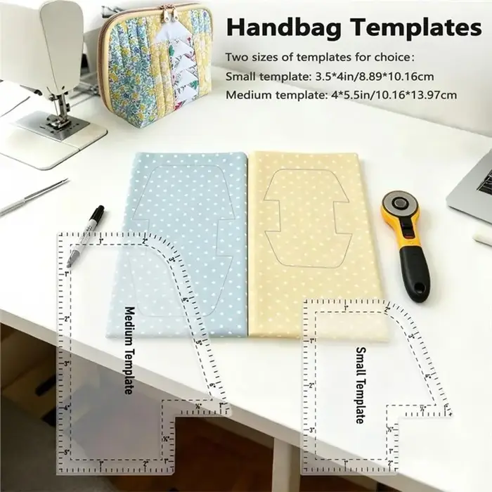 5Pcs Kits de patrons pour sacs carrés pour les amateurs de couture DIY