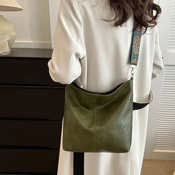 Sac à bandoulière solide vintage pour femme