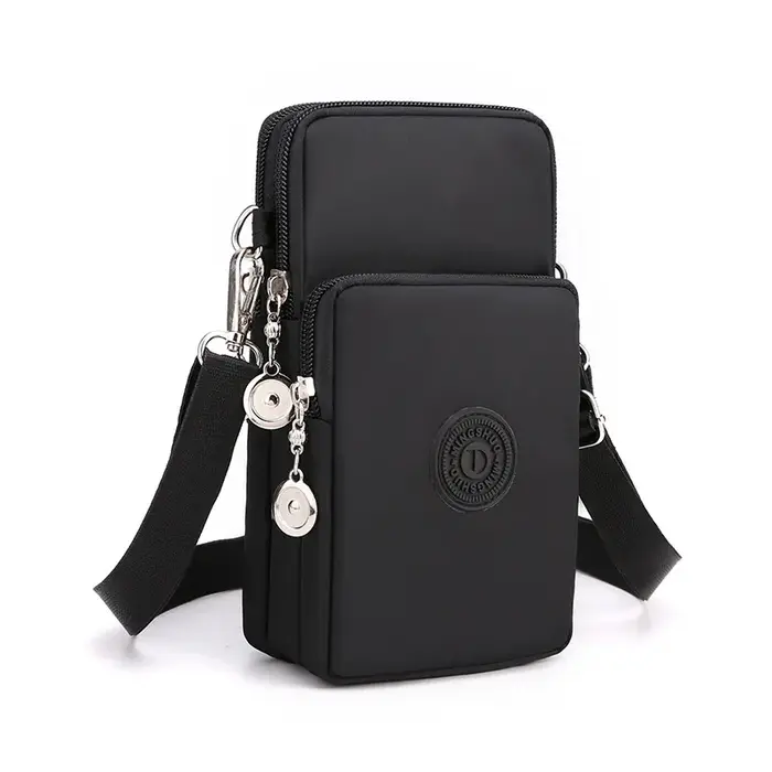 Sac de téléphone portable en nylon pour femme, porte-monnaie, sangle initiée, petits sacs à bandouli