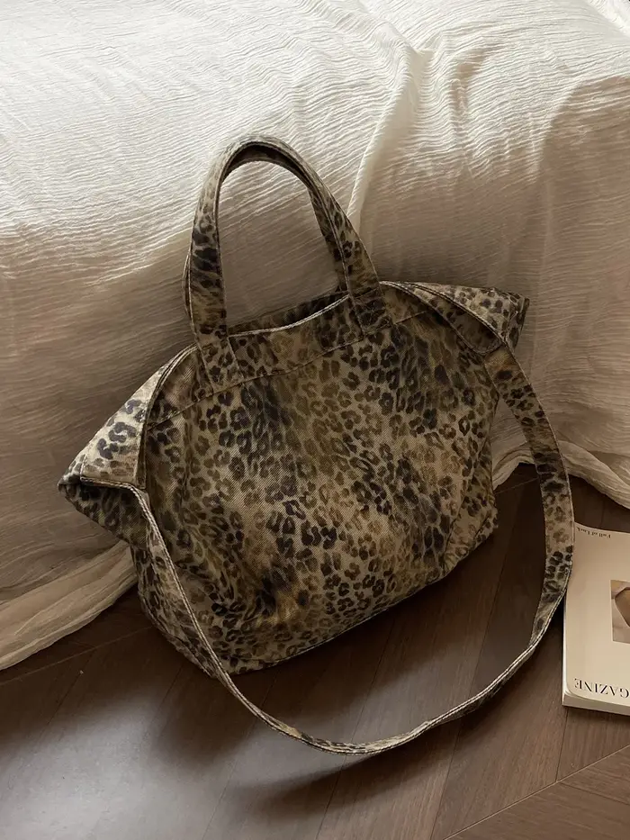 Sac fourre-tout à motif léopard