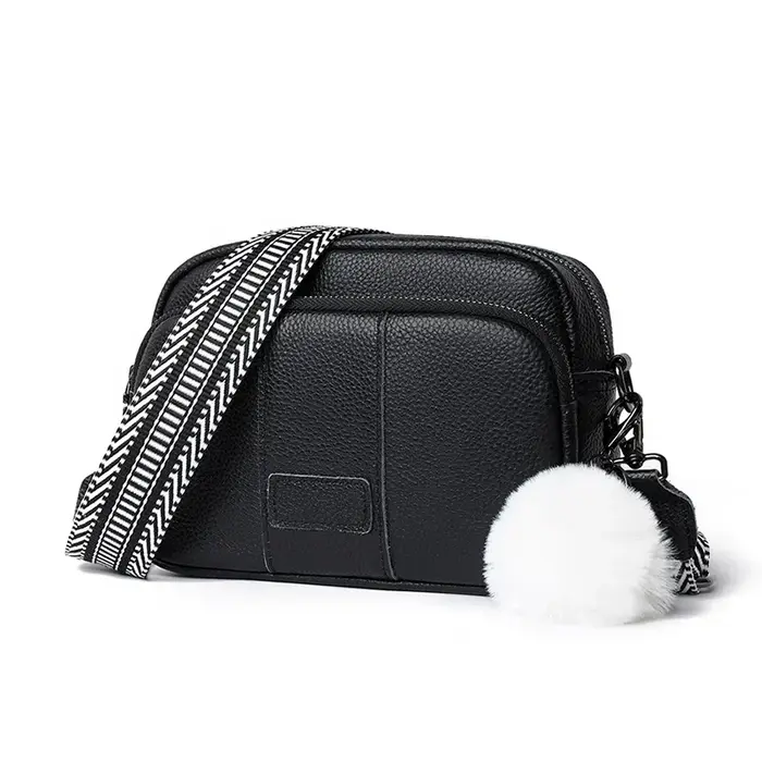 100% Sac de messager en cuir véritable femmes mode Style femme Sac à main avec large bandoulière de
