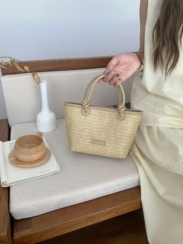 Sac à bandoulière en paille pour femmes