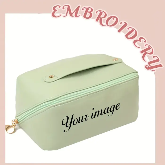 Sac de maquillage portable grande capacité personnalisable pour femme, trousse de toilette de voyage
