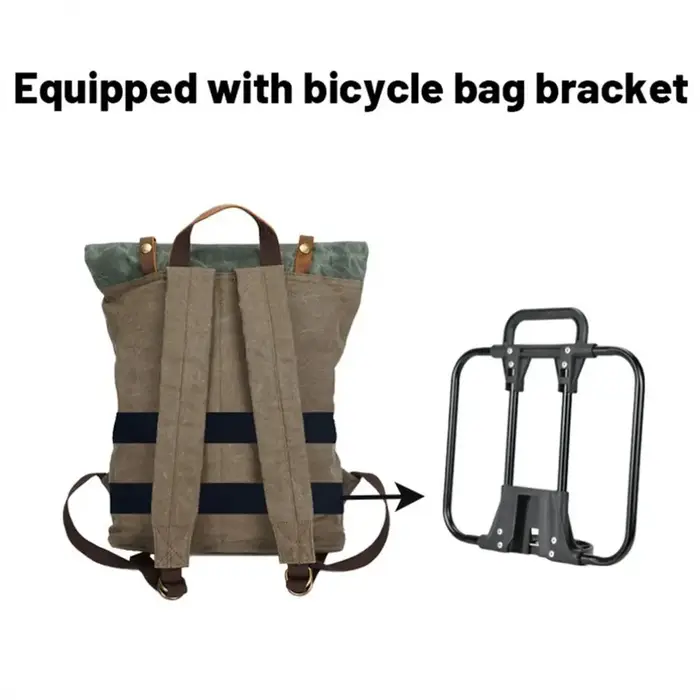 Sac à dos en toile rétro pour vélo pliant