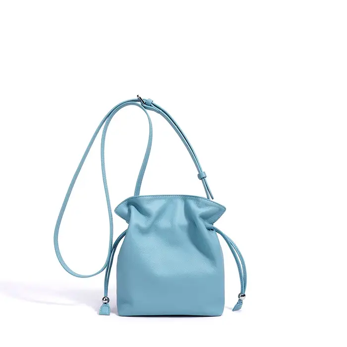 Sac nuage de marque en cuir souple avec fermeture à cordon, mini sac carré porte-bonheur, portefeuil