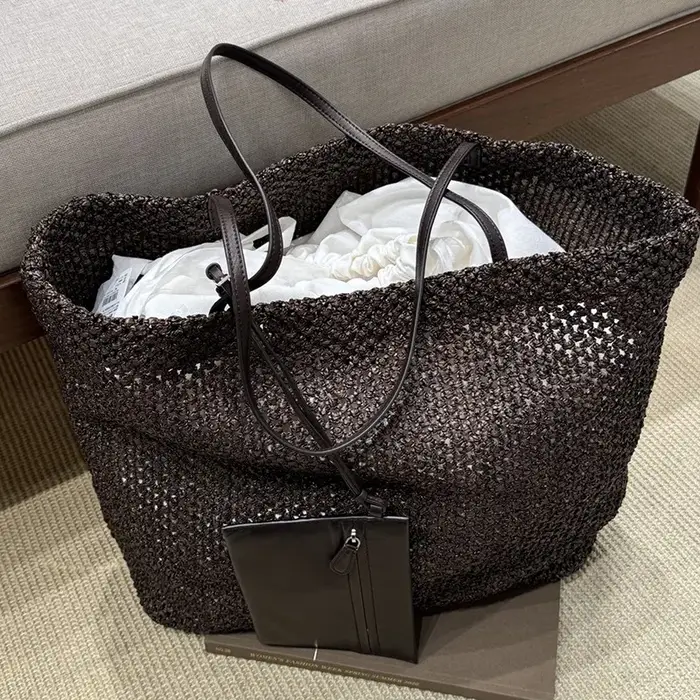 Sacs fourre-tout de plage en raphia style bohème pour femmes