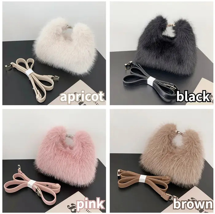 Sacs à bandoulière de luxe en fausse fourrure pour femmes