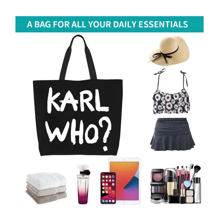 Sacs fourre-tout de Shopping personnalisés avec Slogan Kawaii Karl Who